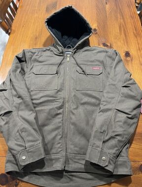 NWT WOLVERINE Mens Cotton Lockhart Canvas Quilted Liner Hooded Jacket Size Med